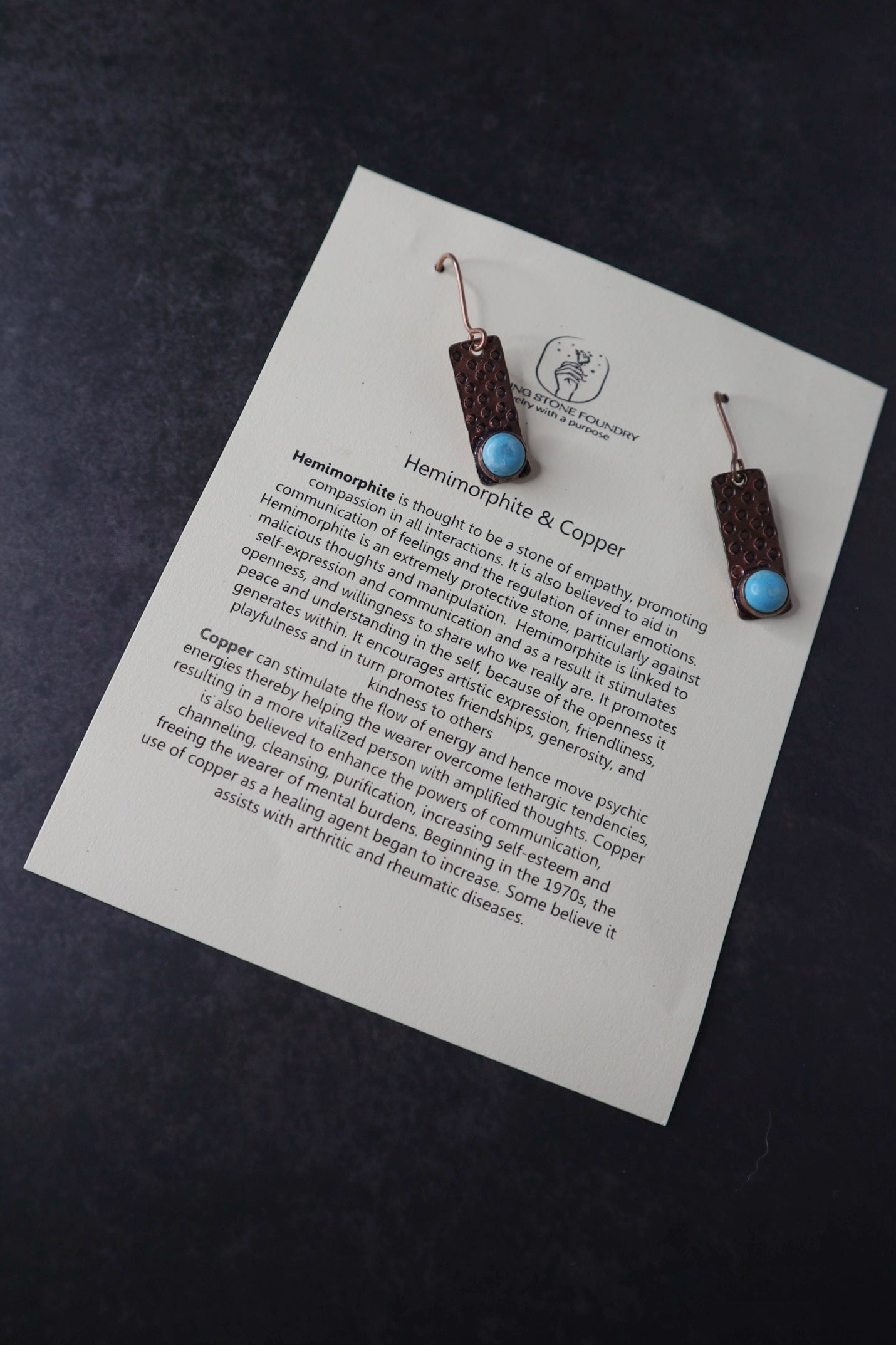 Hemimorphite & Copper Earrings