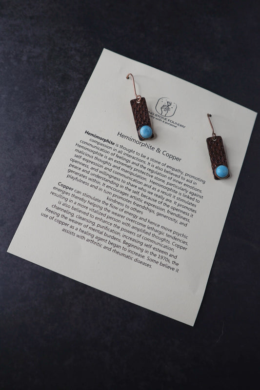 Hemimorphite & Copper Earrings