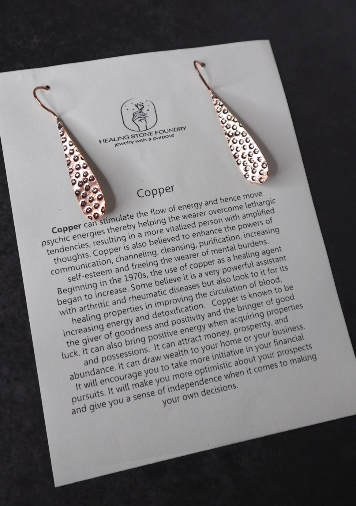 Copper Teardrop Earrings