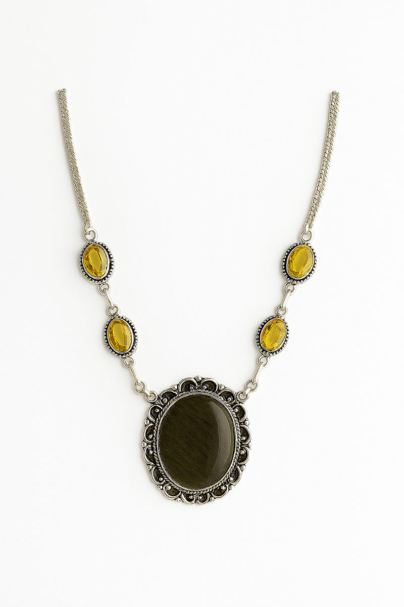 Silver Sheen Obsidian and Citrine