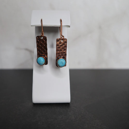 Hemimorphite & Copper Earrings