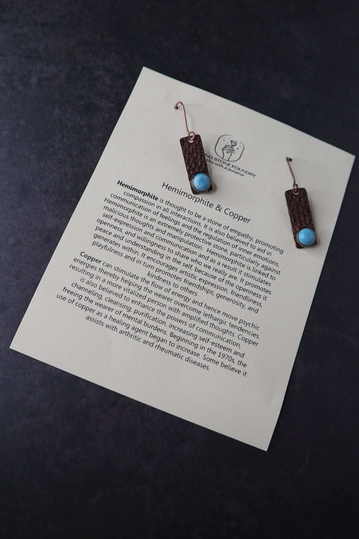 Hemimorphite & Copper Earrings
