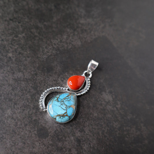 Turquoise in Copper & Coral