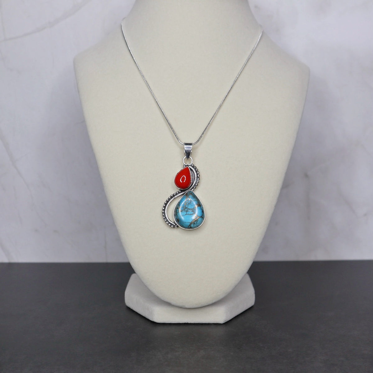 Turquoise in Copper & Coral