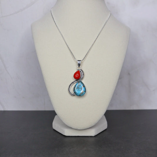 Turquoise in Copper & Coral