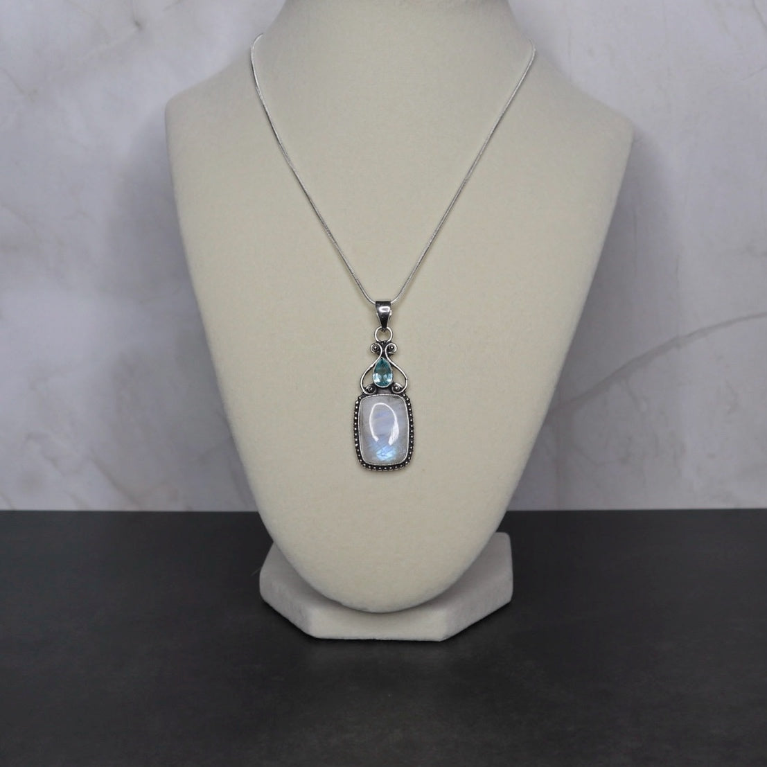 Moonstone & Blue Topaz