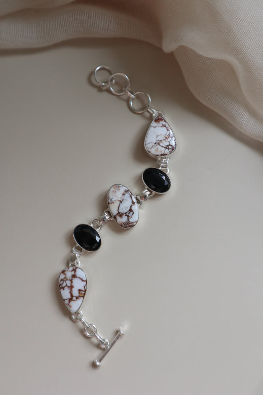 Wild Horse Stone & Black Onyx Bracelet